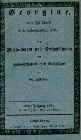 Elfter Jahrgang 1834. Drittes Heft. Mai und Juni.