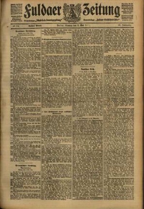 Erste Ausgabe vom Montag, den 08. Mai 1911.