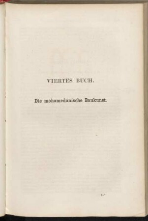 Viertes Buch. Die mohamedanische Baukunst.