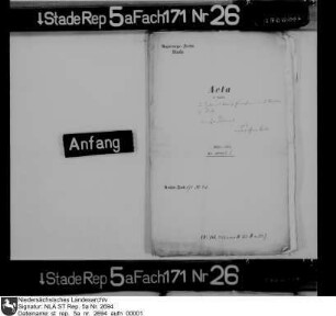 Streitsache des Zoll- und Akziseeinnehmers Heinrich Bulle im Land Wursten gegen den Landfiskal Johann Dieterichs wegen entwendeter Zoll- und Akzisegelder