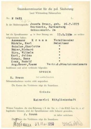 Braun, Josefa