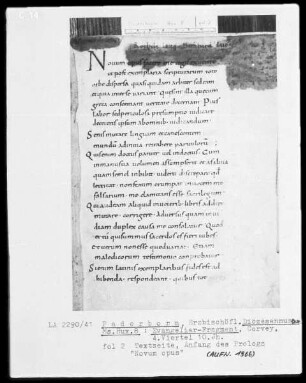 Evangeliar-Fragment: Anfang des Prologs, fol. 2