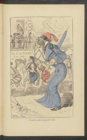 El misterioso Nabad en la playa de Trouville. - [Ilustración]