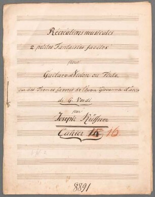 Giovanna d'Arco, Auswahl, arrangiert, Violine (Flöte), Gitarre, op. 321. - BSB Mus.Schott.Ha 9300-2