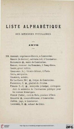 Liste alphabétique des membres titulaires