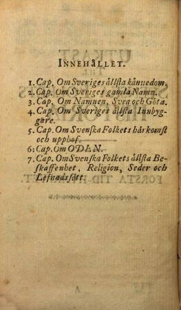 Utkast Till Svenska Folkets Historia. [1]