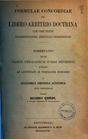 Formulae concordiae de libero arbitrio doctrina Num vere evitet praedestinationis absolutae sonsequentiam?