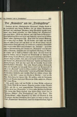 Der "Namenlose" und der "Dreißigjährige"