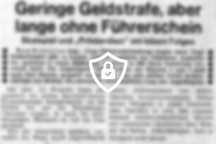 Geringe Geldstrafe, aber lange [Name maskiert]