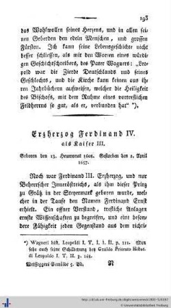 Erzherzog Ferdinand IV. als Kaiser III.