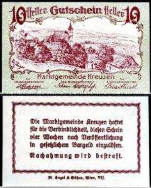 Kreuzen, Oberösterreich 10 Heller