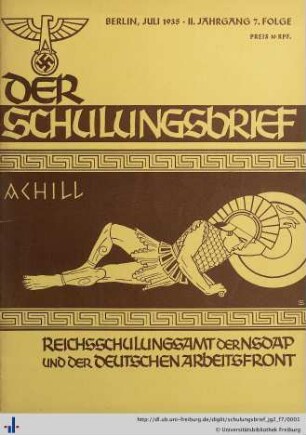 II. Jahrgang, Folge 7: Der Schulungsbrief