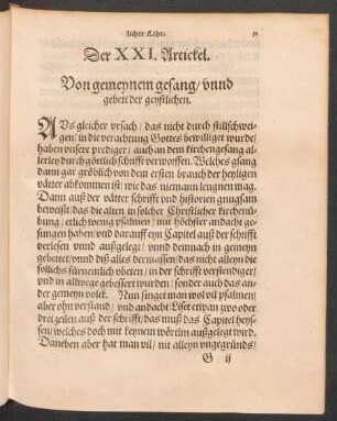 Der XXI. Artickel.
