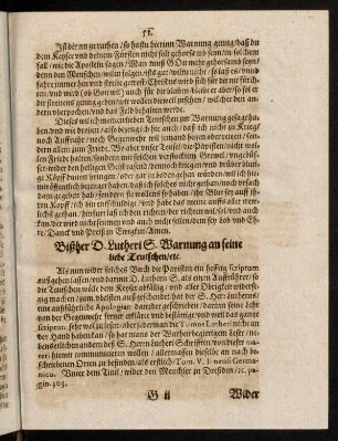 51, Bisher D. Lutheri S. Warnung an seine liebe Teutschen, etc.