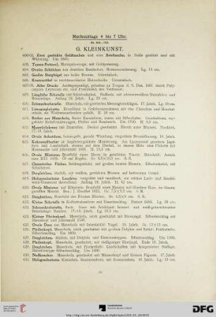 G. Kleinkunst (Nr. 600-758)