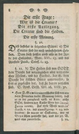 Die erste Frage: Wer ist die Creatur?