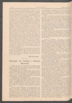 Principio de estado y defensa nacional.