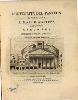 L' integrità del Panteon rivendicata a Marco Agrippa