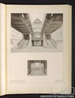 Teil IV. Tafel 31. Hochbahnhof Danziger Strasse. Treppenaufgänge. Architekt: Alfred Grenander.