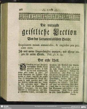 Die vierzigste geistliche Lection Von der sacramentalischen Beicht
