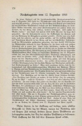 Reichstagsrede vom 12. Dezember 1916