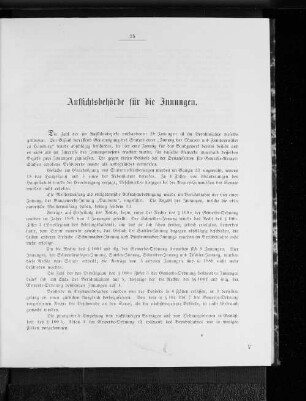 Aufsichtsbehörde für die Innungen.