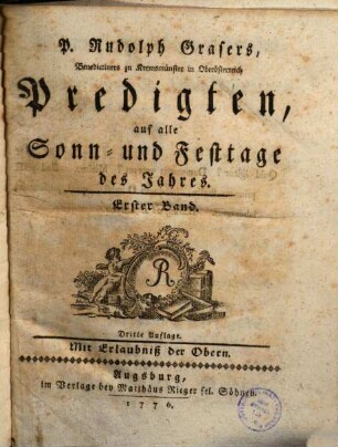 Predigten auf alle Sonn- und Festtage des Jahres, 1