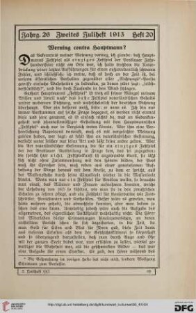 26: Werning contra Hauptmann?
