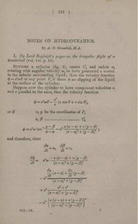 Notes on hydrodynamics.