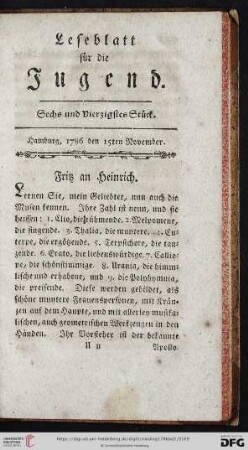 Sechs und vierzigstes Stück