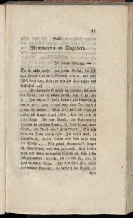VIII. Montmartin an Dagobert. - XVII. Dagobert an Montmartin.