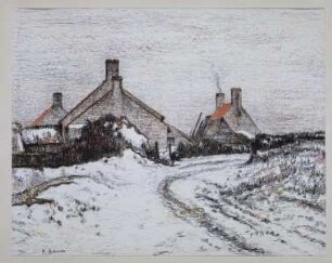 Winterlandschaft mit Gehöften