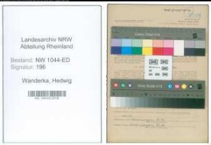 Entnazifizierung Hedwig Wanderka , geb. 10.08.1895 (Lehrerin)