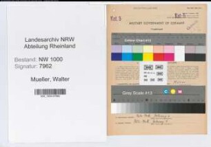 Entnazifizierung Walter Mueller, geb. 22.05.1911 (Referent)