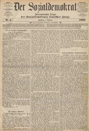 No 5. Sonntag, 1. Februar. 1880.