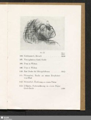 Frauenkopf zur Radierung "Abschied"