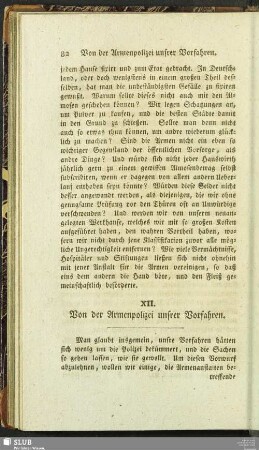 XII. Von der Armenpolizei unsrer Vorfahren