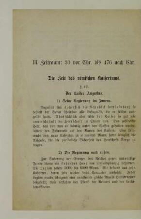 III. Zeitraum: 30 vor Chr. bis 476 nach Chr.
