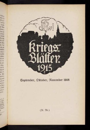 659-678, Nr. 26: September, Oktober, November 1918