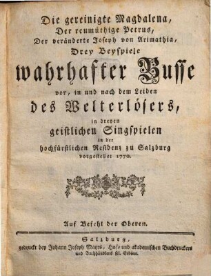 Die gereinigte Magdalena