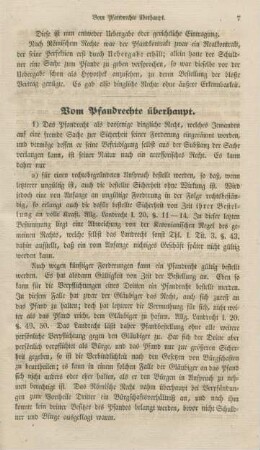 Vom Pfandrechte überhaupt