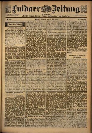 Zweite Ausgabe vom Mittwoch, den 28. Mai 1902.