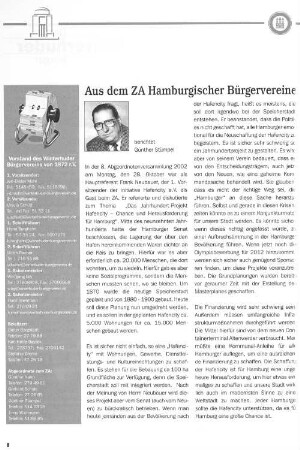 Aus dem ZA Hamburgischer Bürgervereine