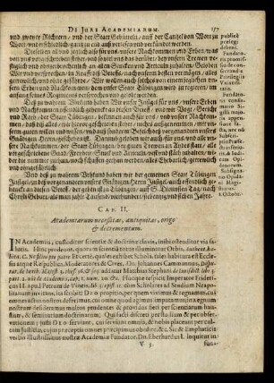 Cap. II. Academiarum neceßitas, antiquitas, origo & decrementum.