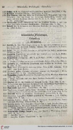 Klassische Philologie (Nr. 1532 - 1797)