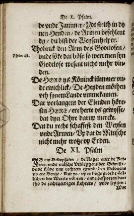 De XI. Psalm. - De XX. Psalm.