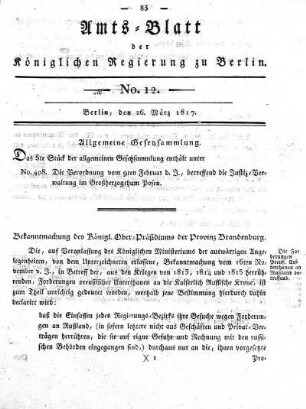 No. 12, 19. März 1817