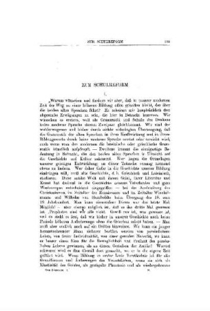 Zur Schulreform