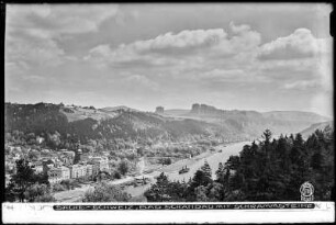 Sächsische Schweiz, Blick auf Bad Schandau und Schrammsteine