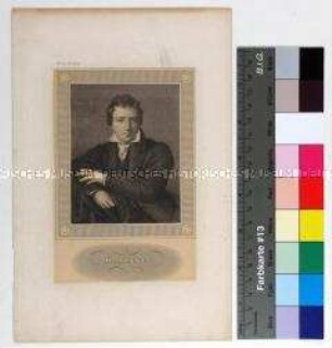 Porträt des jungen Dichters und Schriftstellers Heinrich Heine nach einem Gemälde von Moritz Daniel Oppenheim